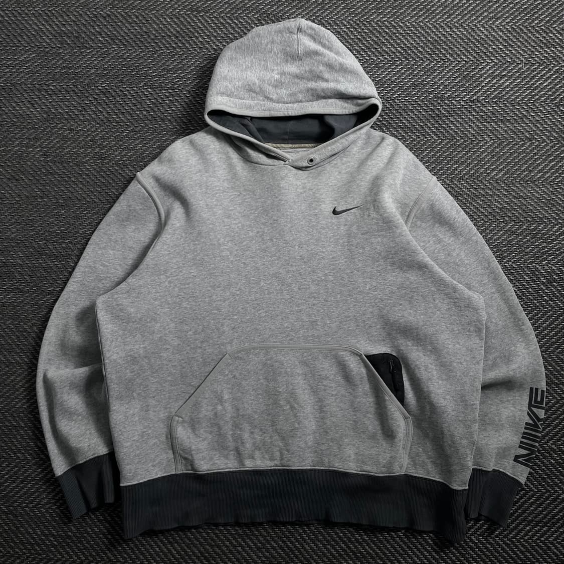 00s 나이키 올드스쿨 디테일 그레이 후드 티셔츠 o 4166 상품이미지1