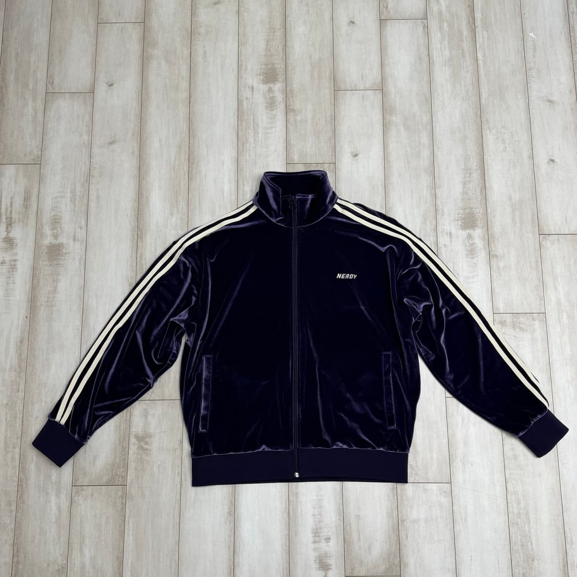 널디 벨벳 퍼플 트랙탑 져지&팬츠 셋업세트 L/M 상품이미지2