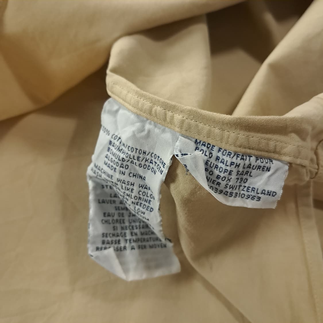 CJ317 XL 폴로 커스텀핏 00s 베이지 반팔 셔츠 남방 상품이미지5