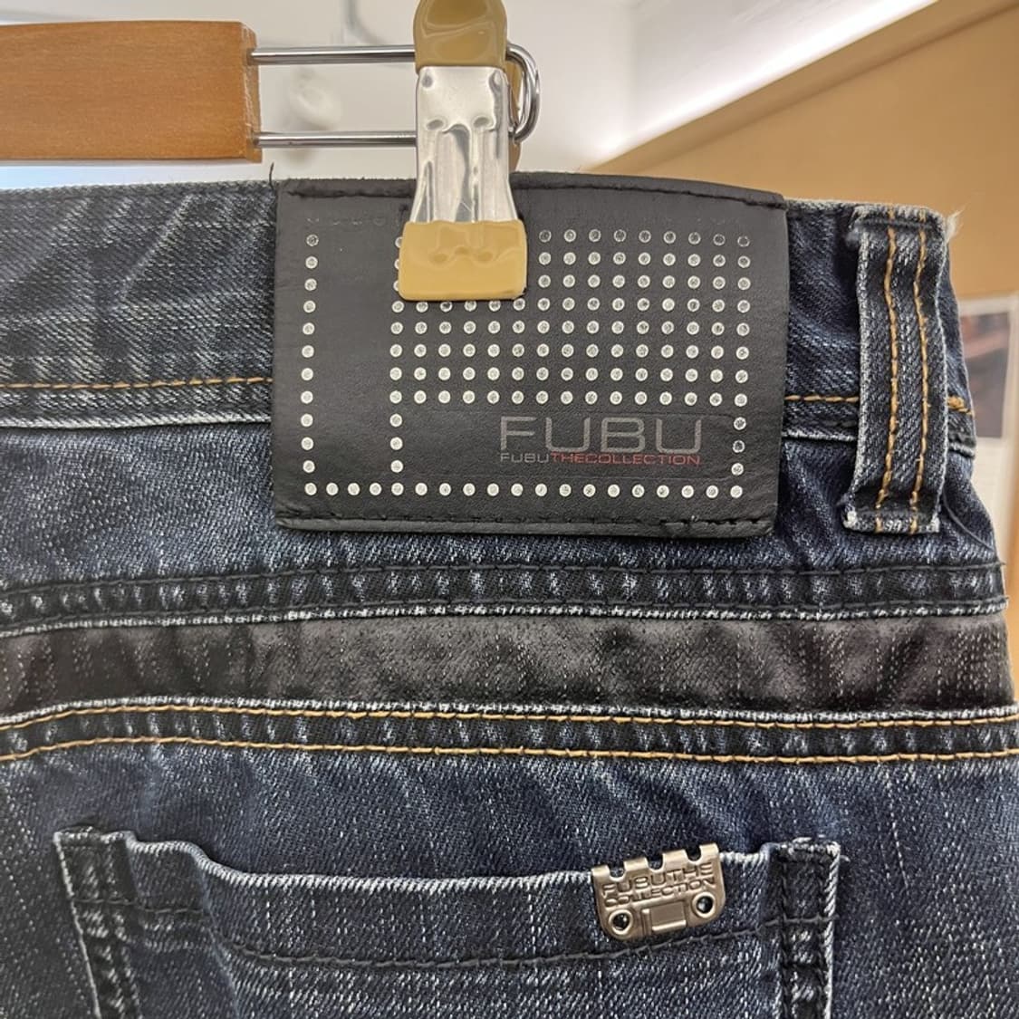 푸부 FUBU 빈티지 Y2K 레트로 힙로고 데님팬츠 35인치 C10238 상품이미지5