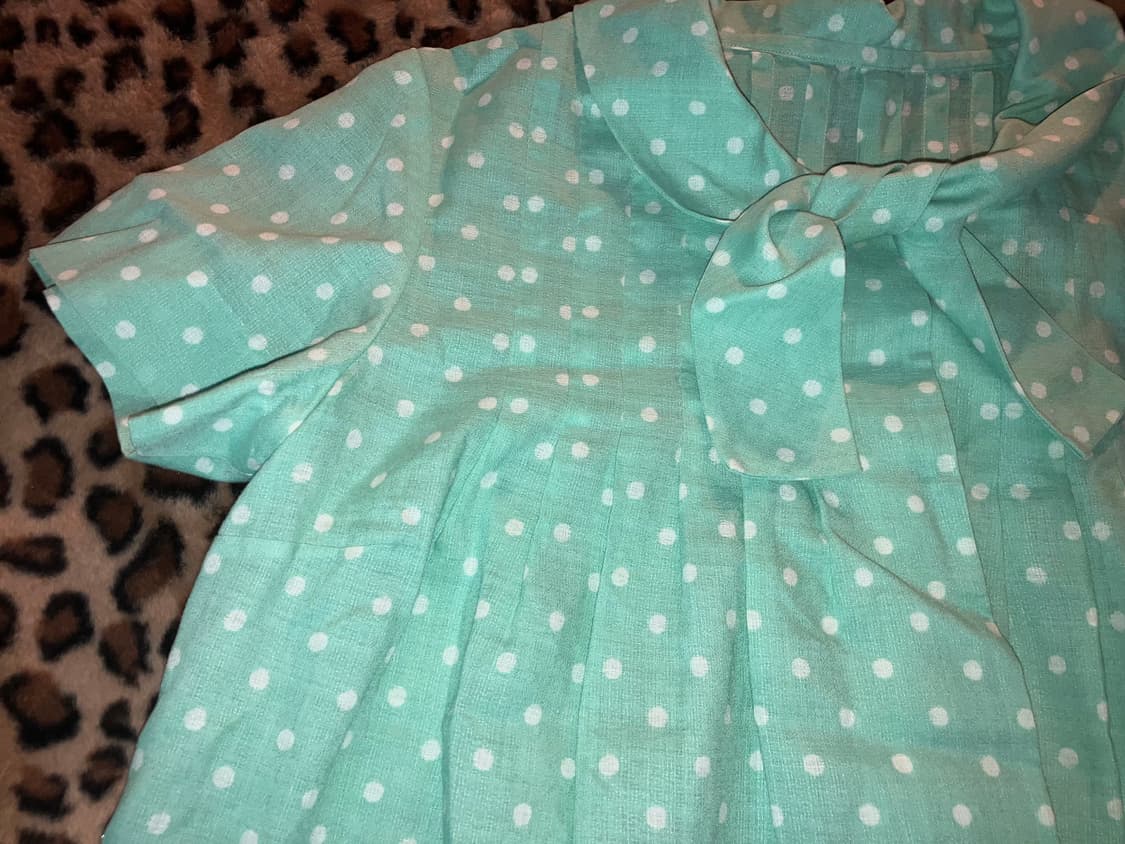 jpn 민트 도트 블라우스 상품이미지2