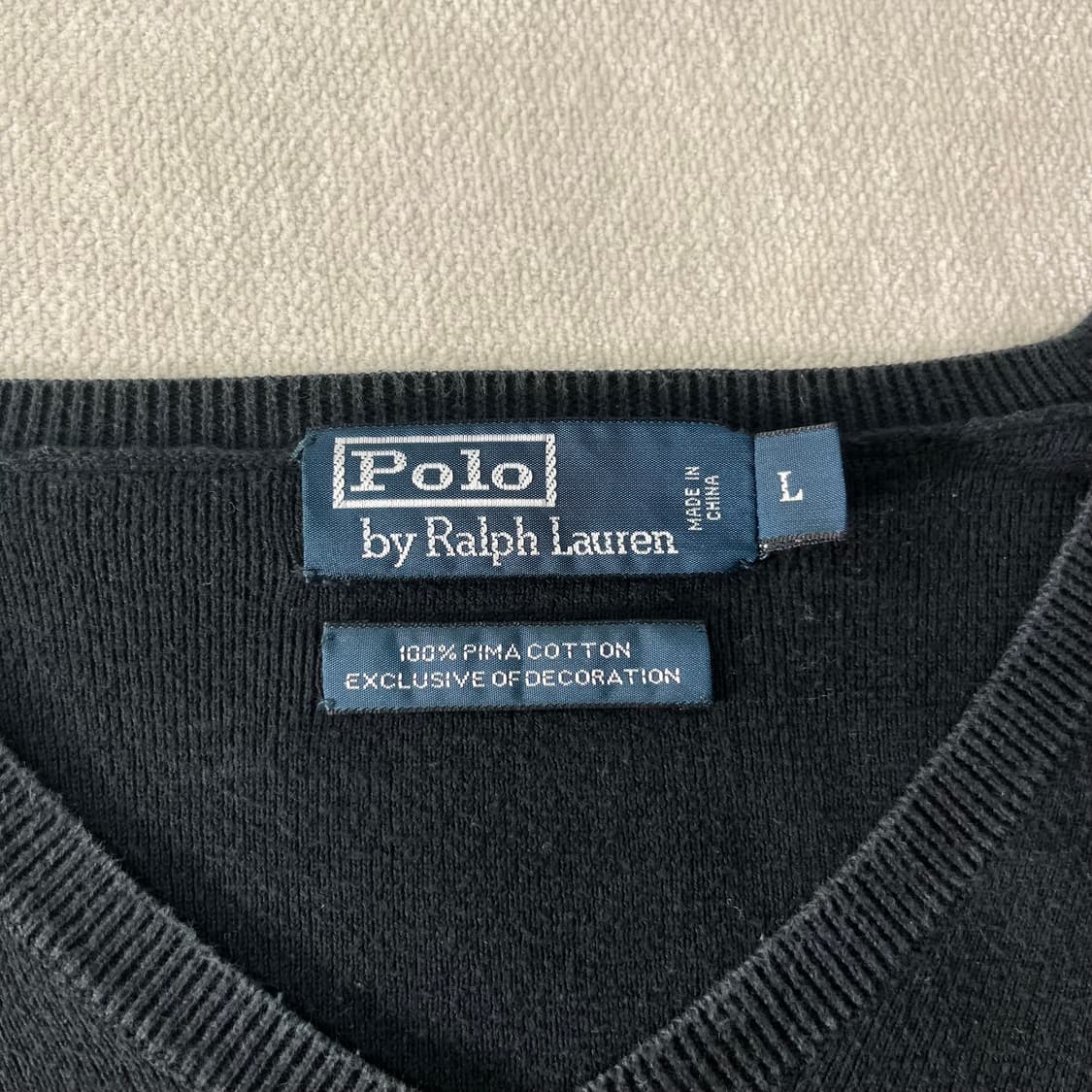100 폴로랄프로렌 피마코튼 브이넥니트  상품이미지5
