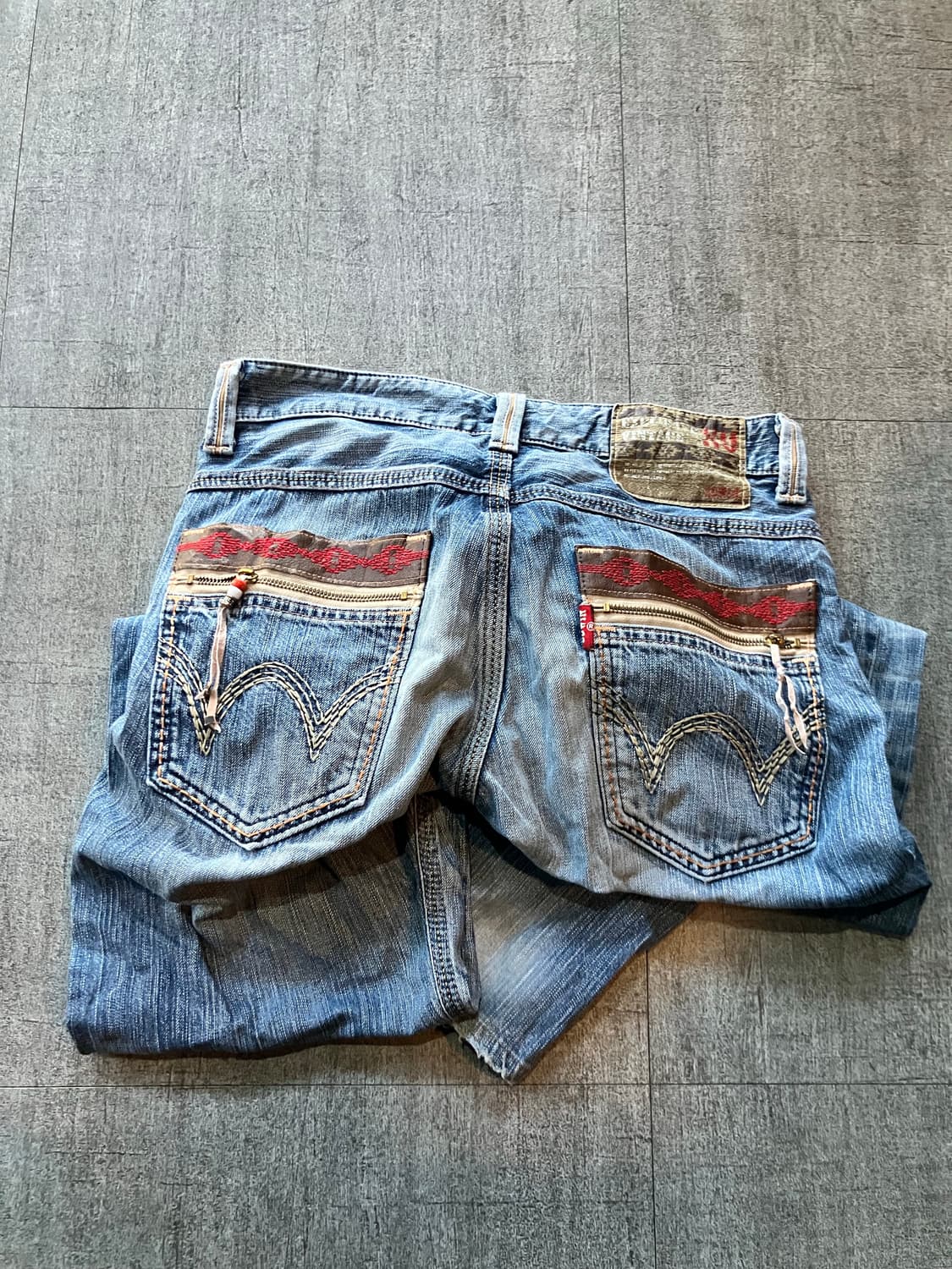Edwin 에드윈 핀터깔y2k 보헤미안아메카지 웨스턴데님팬츠 상품이미지2