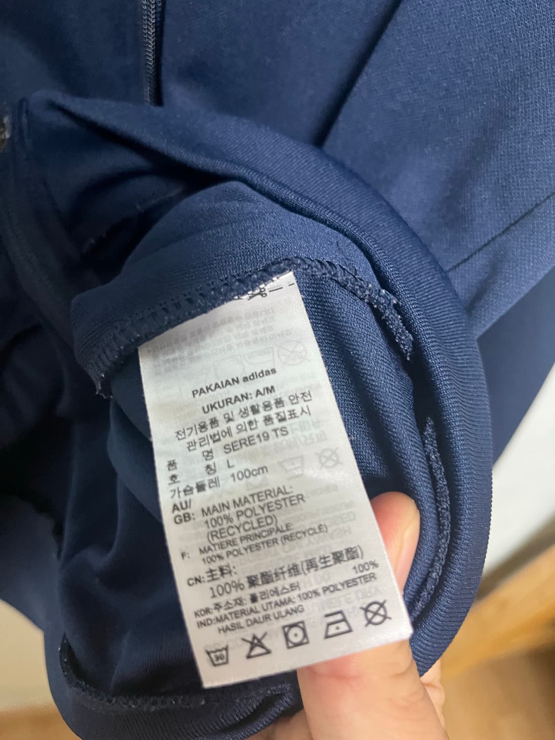 아디다스 삼선 트랙탑 네이비 상품이미지5