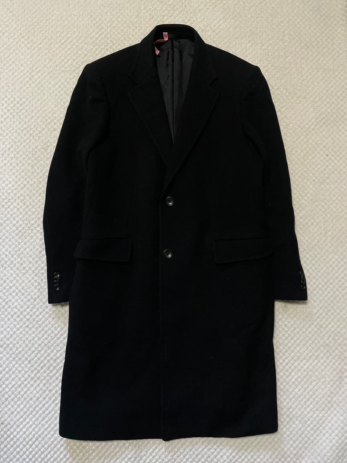 TIME HOMME 타임옴므 2버튼 울 롱코트 블랙(클리닝O) 상품이미지1