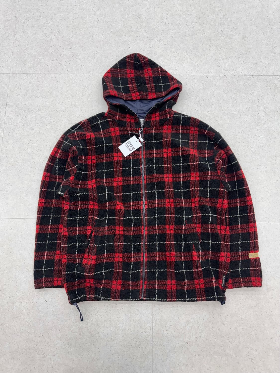 콜럼비아 뽀글이 체크 플리스 집업 상품이미지1