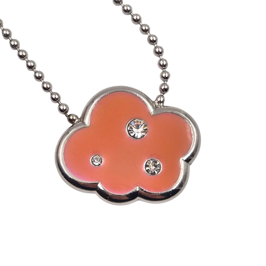 00s 프랑스 꾸레쥬 코랄 큐빅 구름 목걸이 상품이미지2