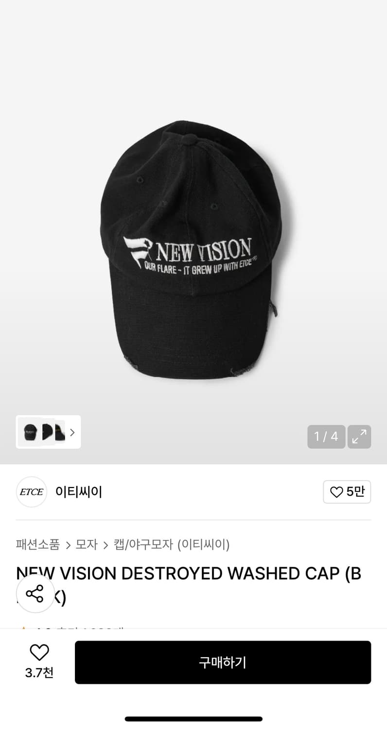 Etce new vision destroyed cap (L) 상품이미지1