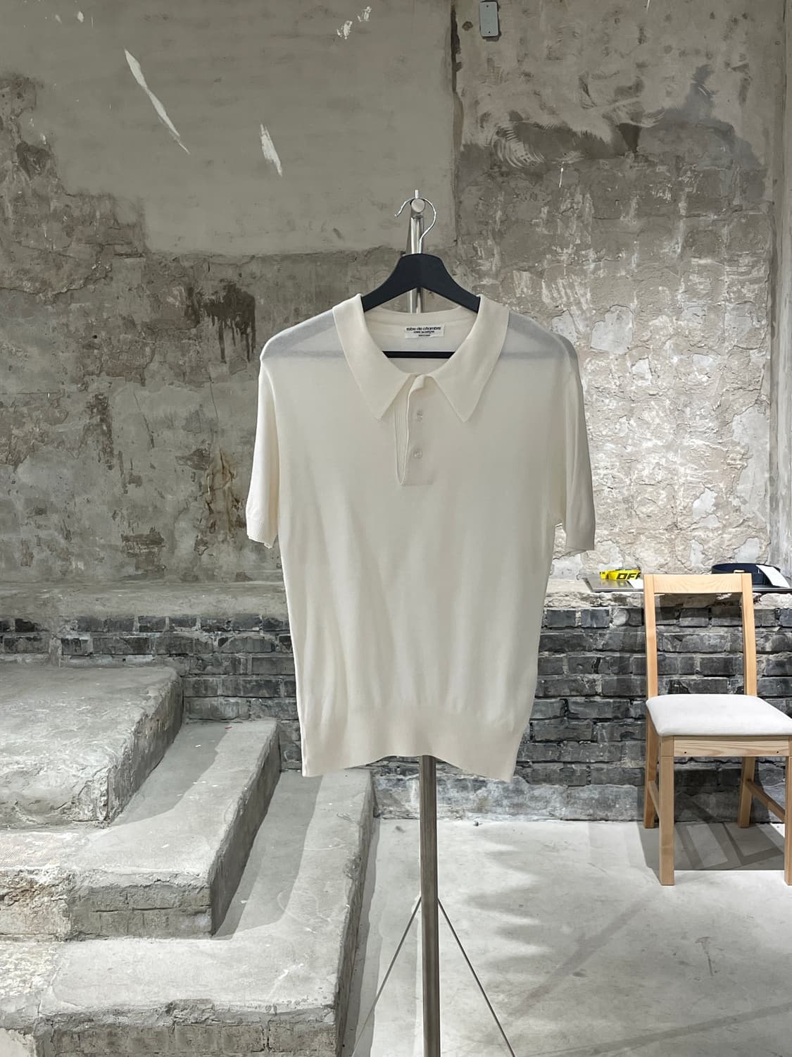 꼼데가르송 robe de chambre 아이보리 레이온 폴로 니트 상품이미지1
