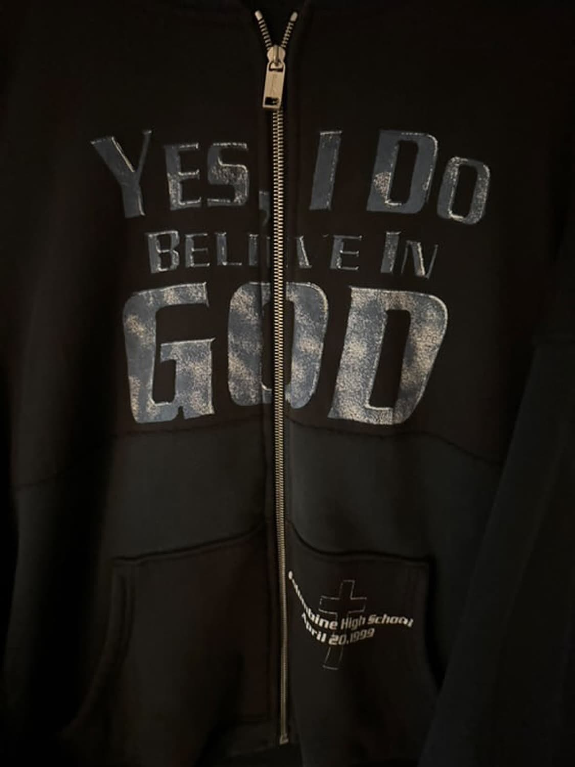 Yes i do believe in god zip up L 상품이미지3