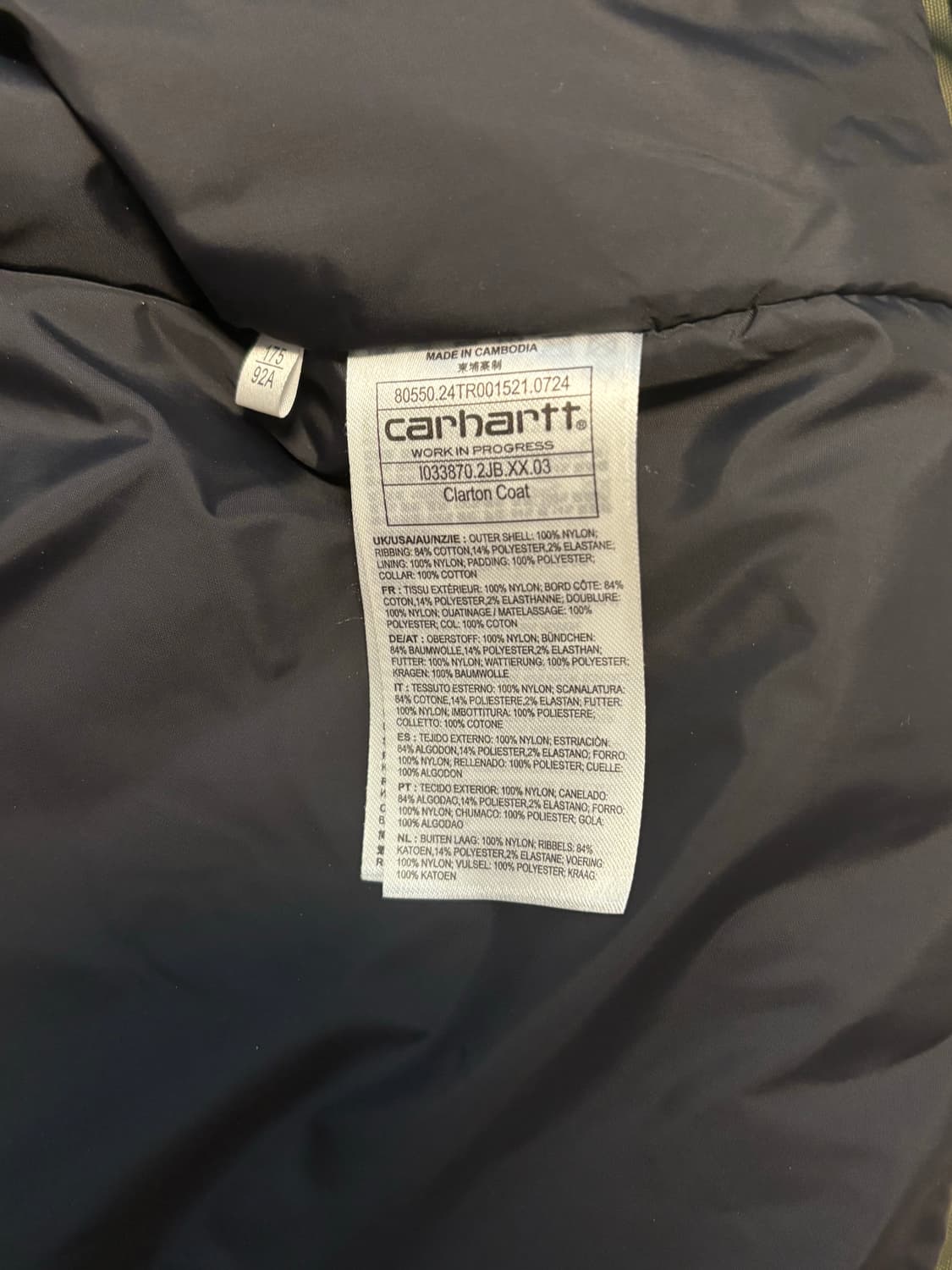 칼하트윕 clarton jacket 올리브 상품이미지7