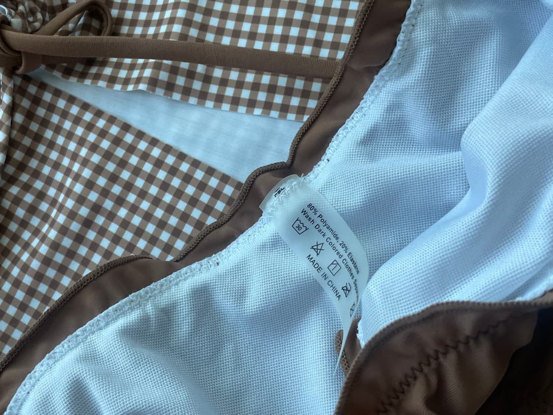 브라운 체크 탱키니(m) 상품이미지9