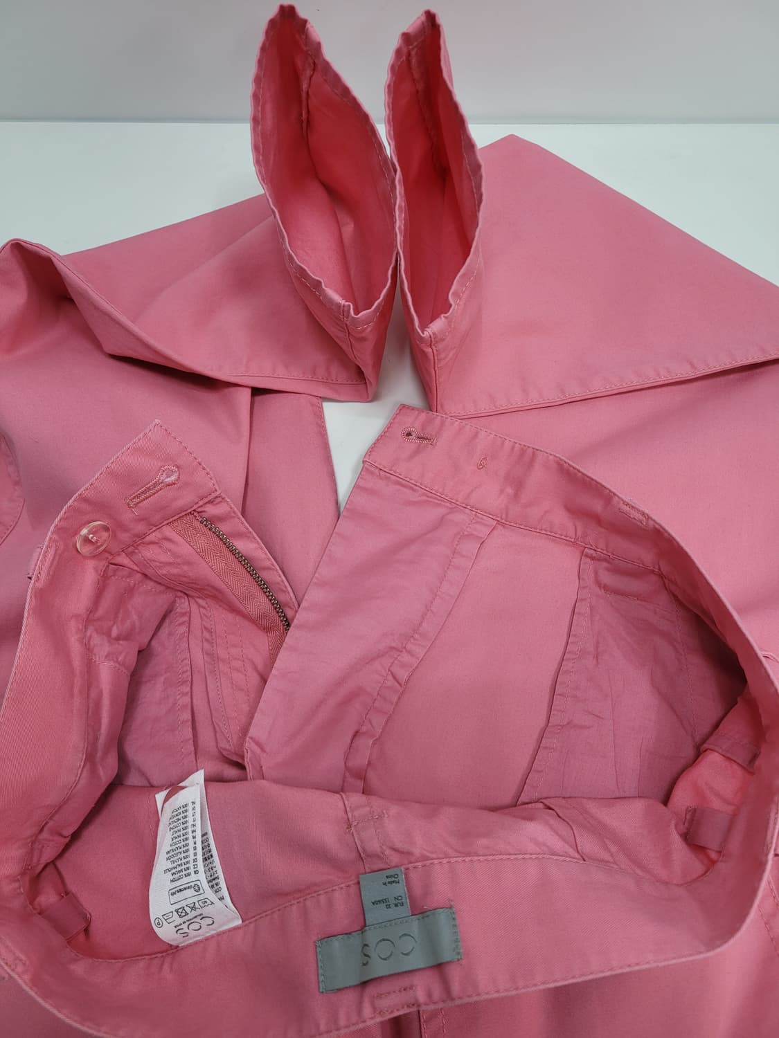 COS 코스 배럴 레그 코튼 치노 팬츠 / 여 155-60A 핑크
 상품이미지8