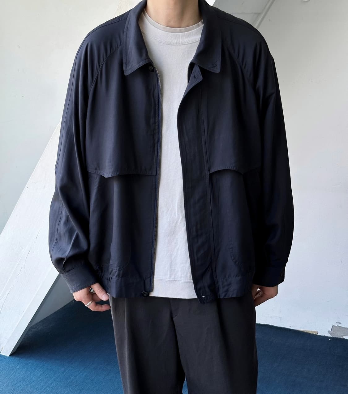  'Silk 100%' loose design wide blouson 상품이미지6