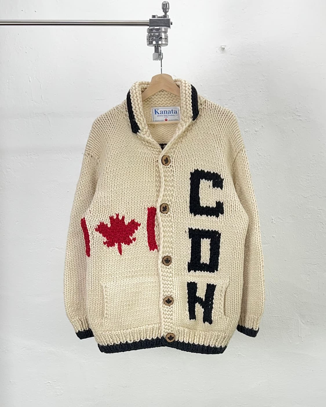 카나타 아이보리 캐나디아 니트 스웨터 울 코위찬 자켓 상품이미지1