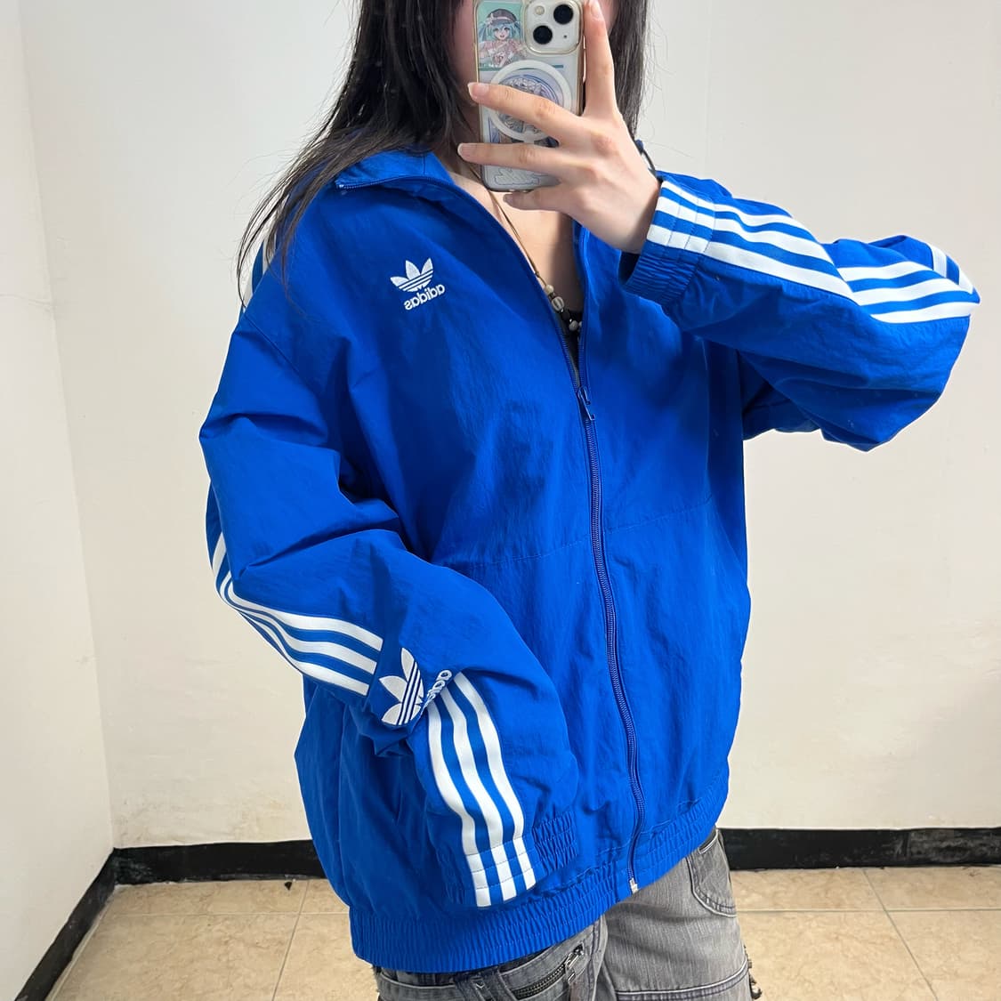 Adidas blue lock-up windbreaker 상품이미지2