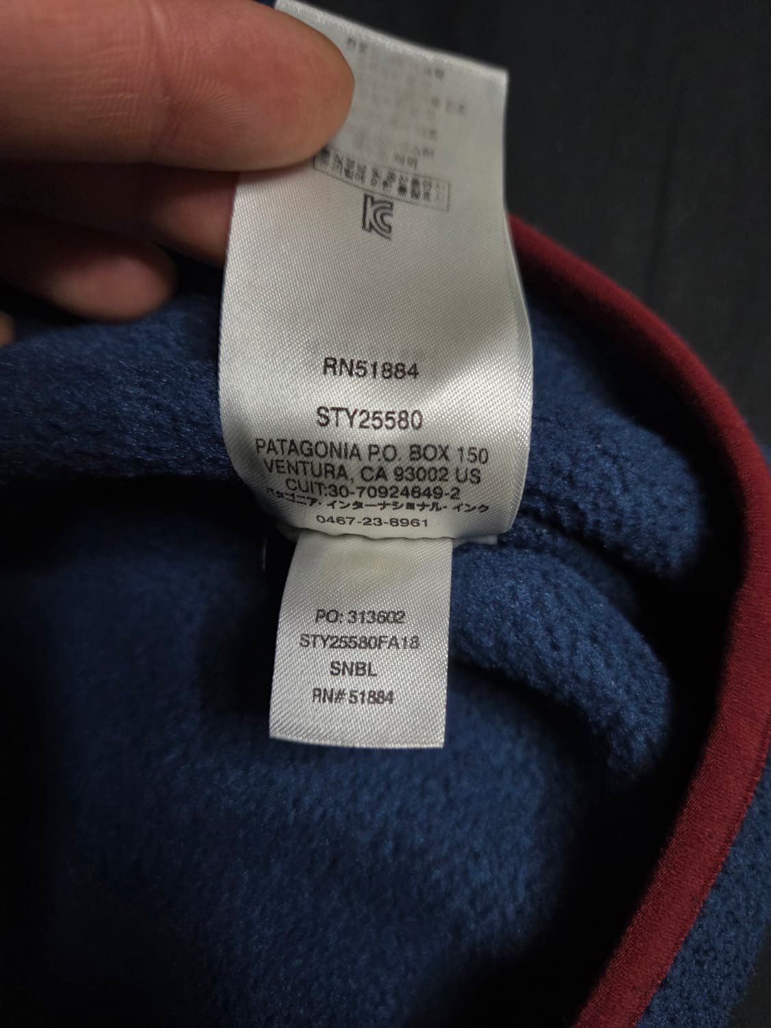 18fw 파타고니아 네이비 신칠라 M 상품이미지3