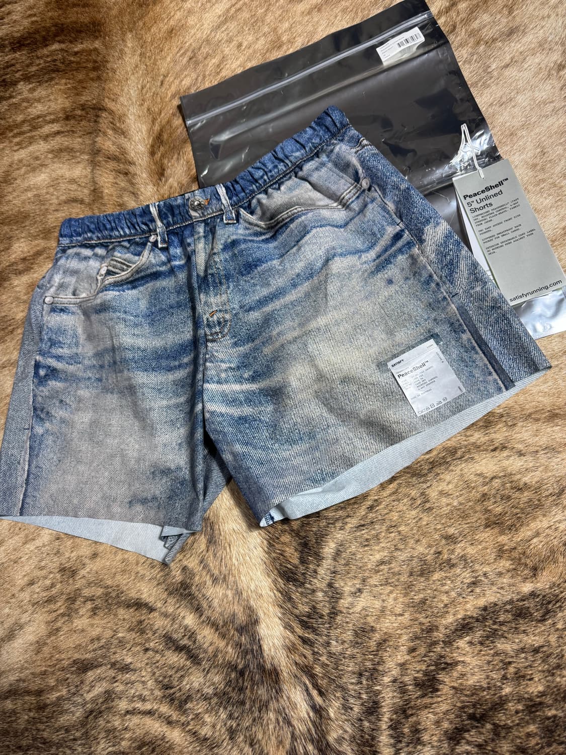 새티스파이 피스쉘 디지털데님 5인치 하프팬츠 상품이미지3