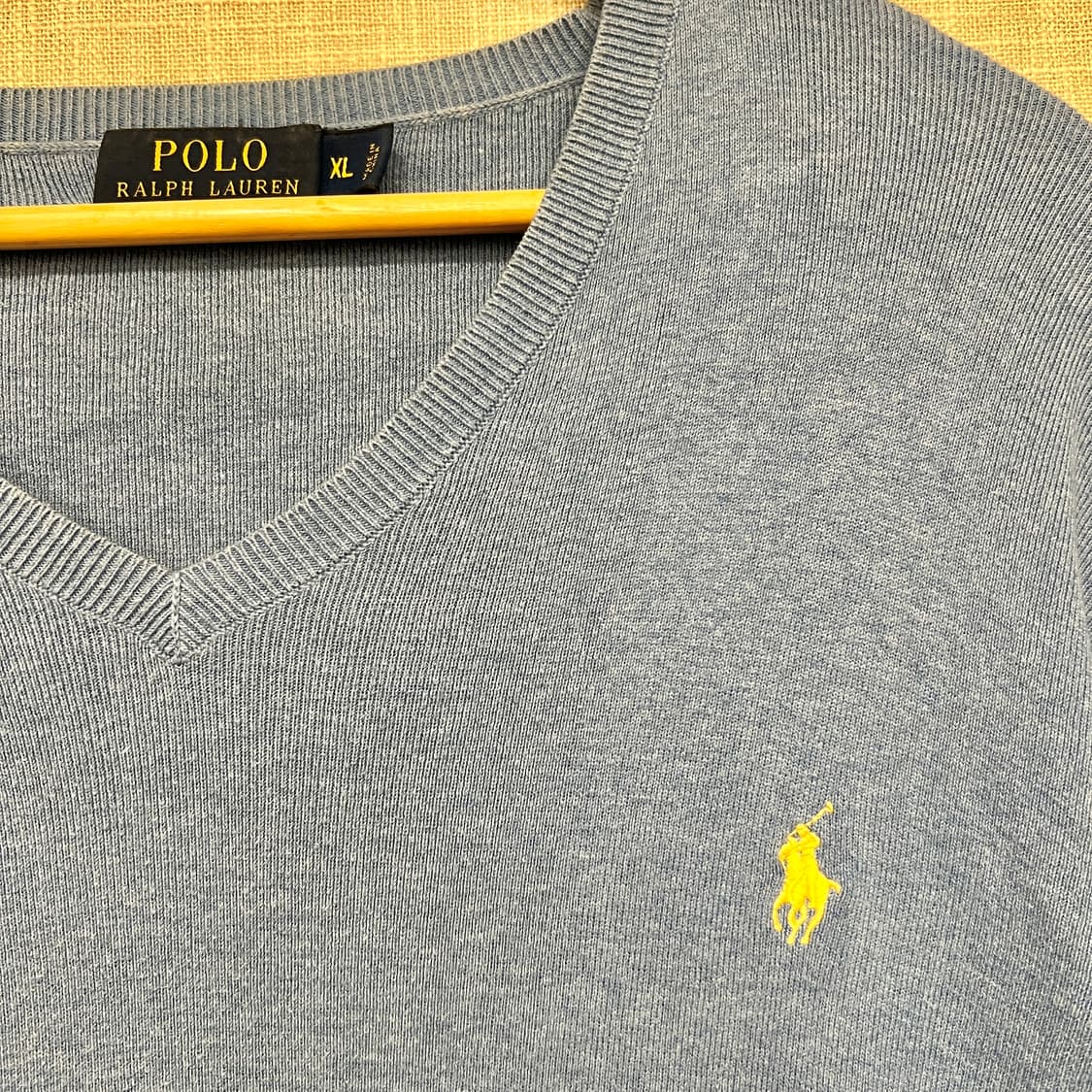 폴로랄프로렌 피마코튼 100% 브이넥 니트 XL 소라 상품이미지2