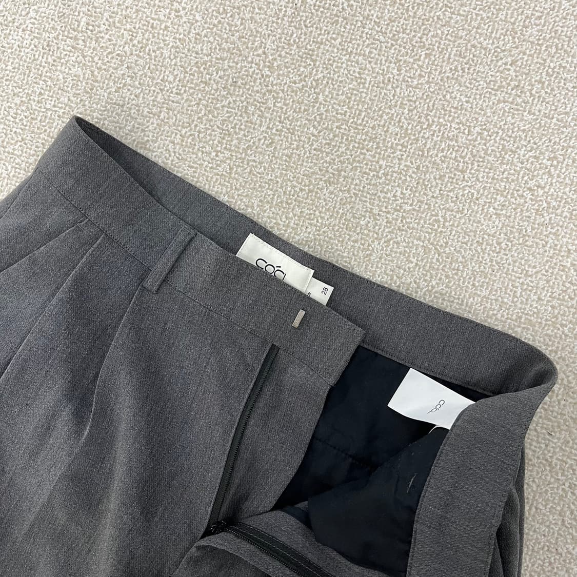 [28] 커스텀어클락 여성 그레이 와이드 슬랙스 정장 바지 0108M1 상품이미지2