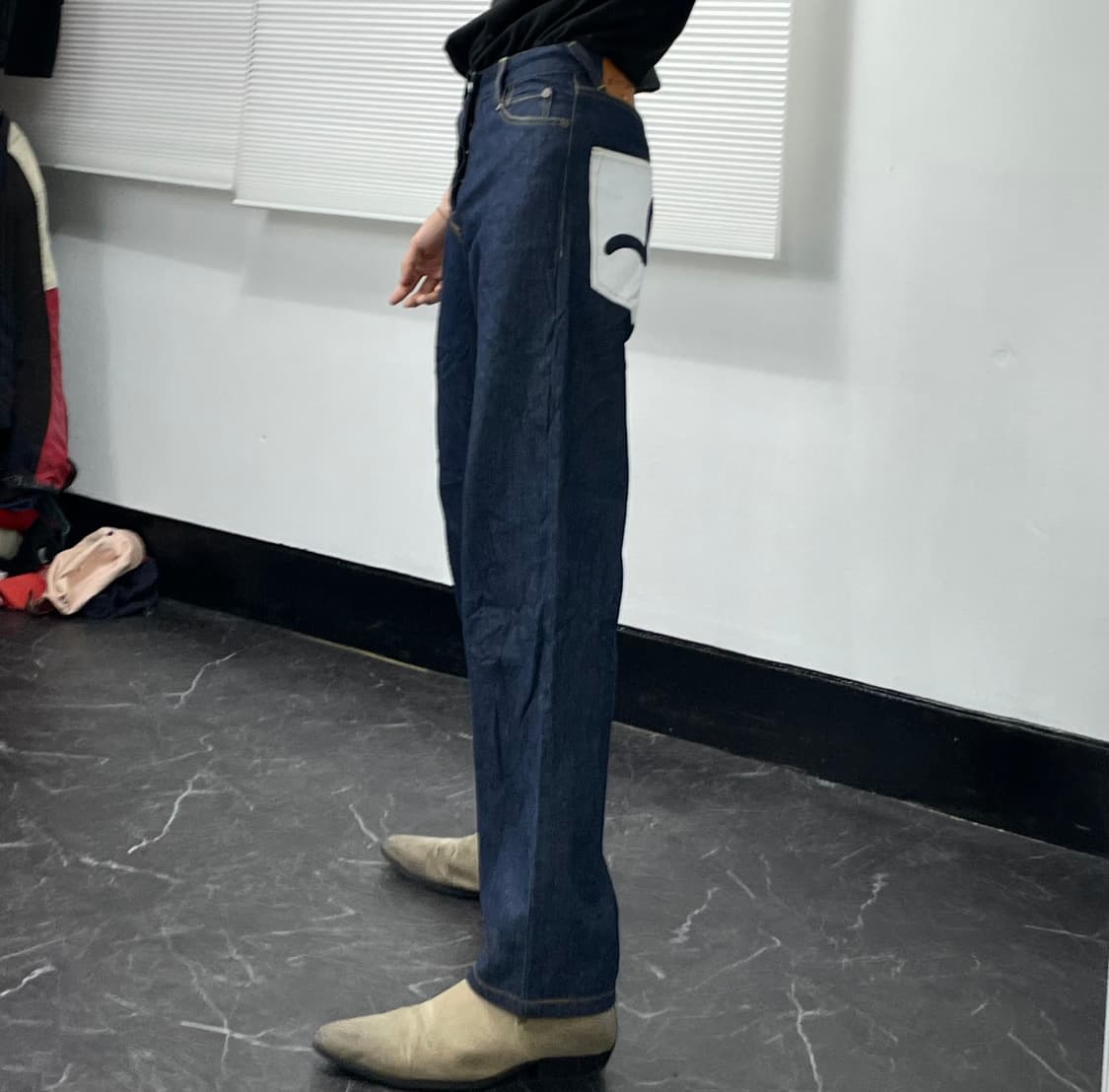 28in 에비수 재팬 비대칭 하이웨스트 와이드 데님 상품이미지4
