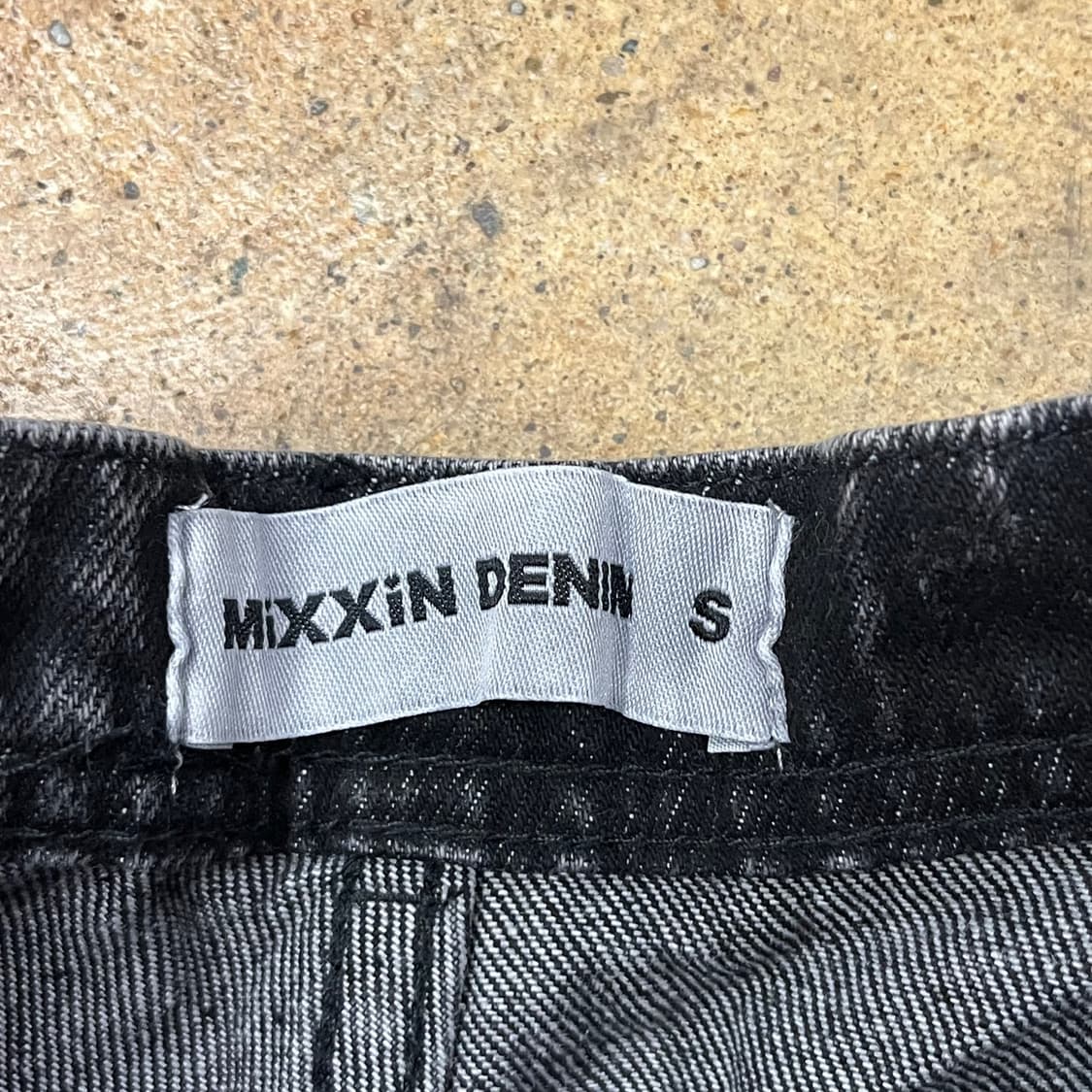 [정품/S] MIXXIN 블랙 워싱 데님 팬츠 와이드핏 b14 상품이미지5
