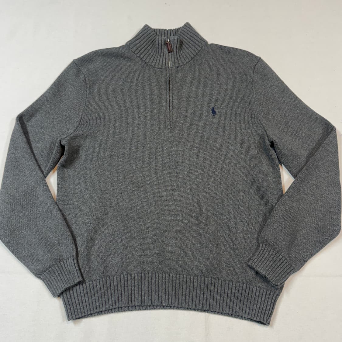 L) 폴로 랄프로렌 반집업 풀오버 헤비코튼 니트 그레이 상품이미지2