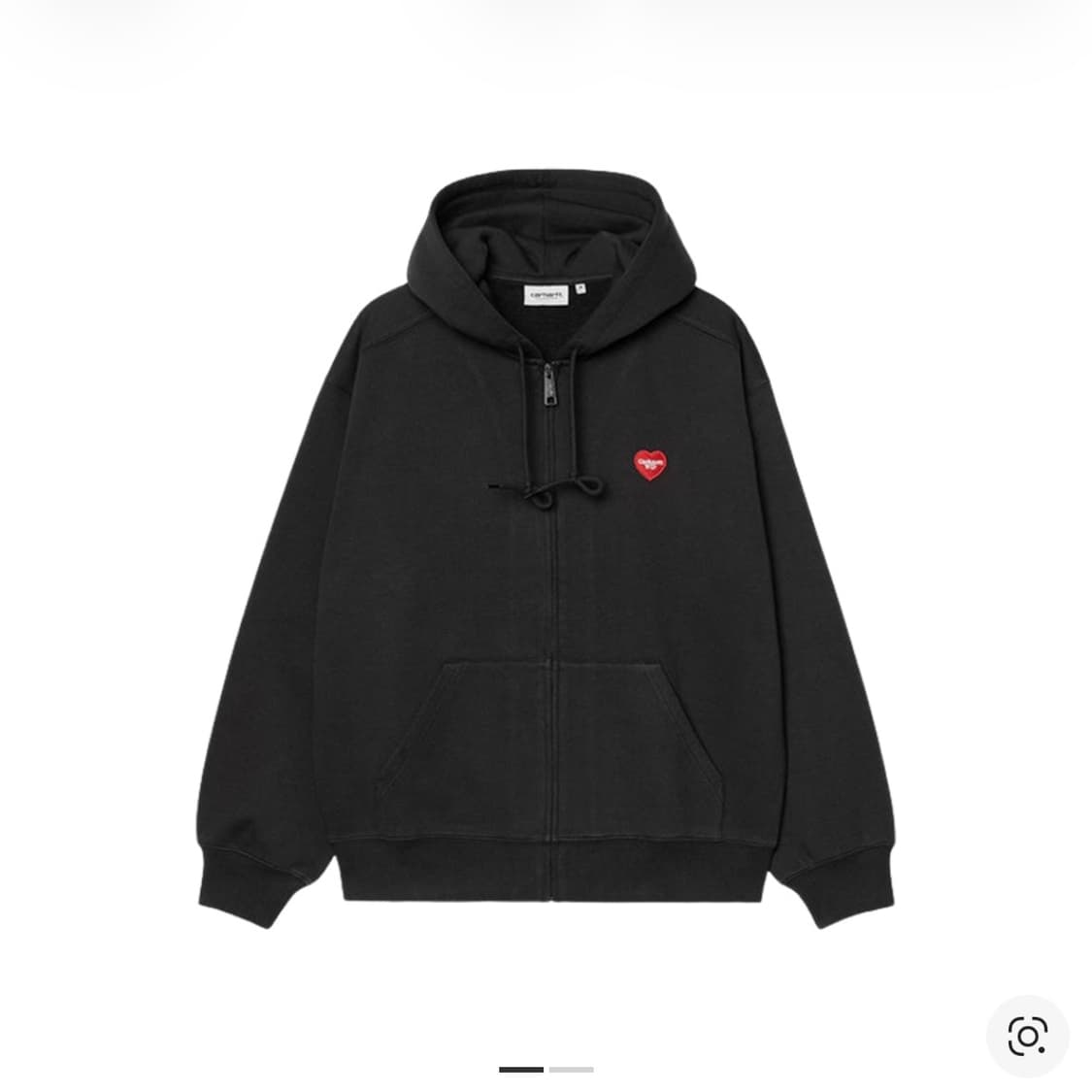 칼하트 WIP 하트 2 하트 후드 집업 블랙 상품이미지2