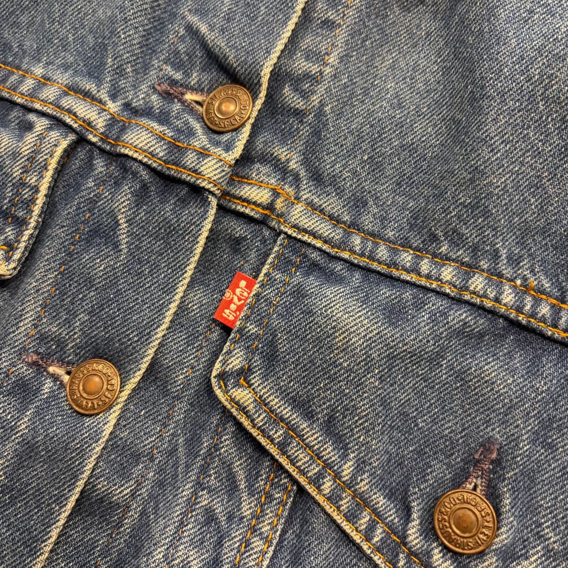 [S] 80s 리바이스 USA 데님 트러커 청자켓 C495 상품이미지5