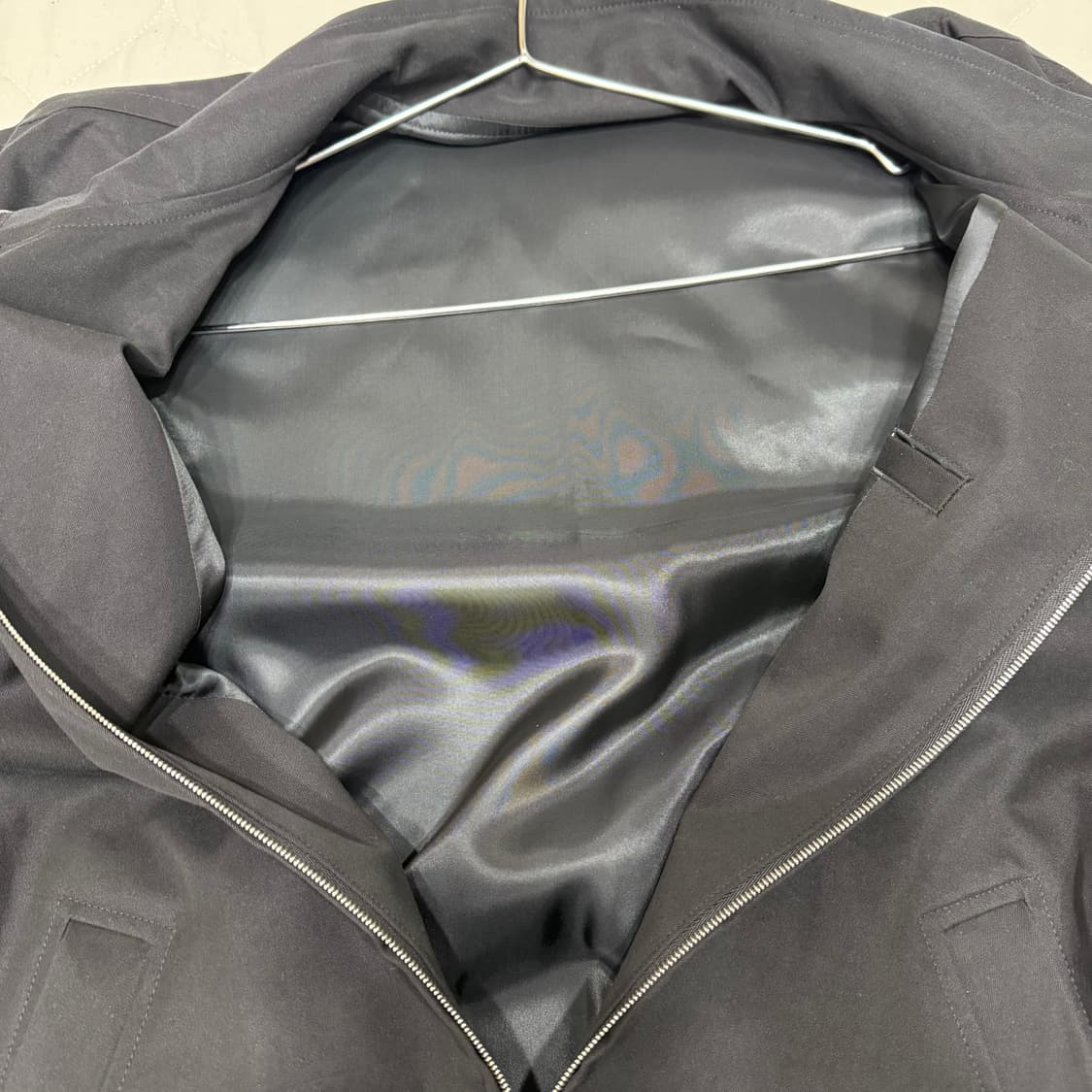 오라리 워시드 핀스 실크 샴브레이 블루종 블랙 5사이즈 상품이미지3