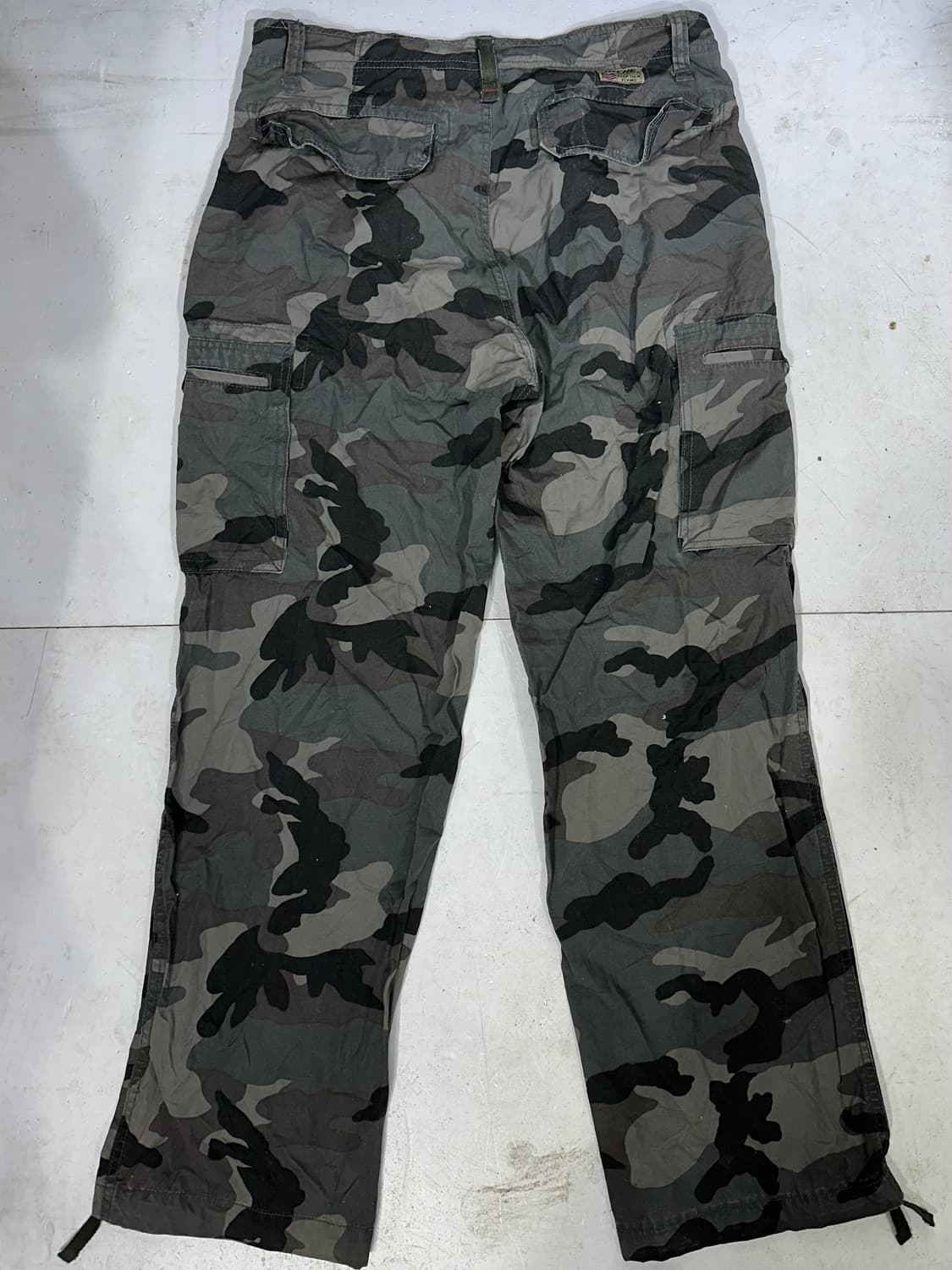 일본빈티지 VACHEC 카키 밀리터리 카모 와이드 카고 팬츠 군대 바지  상품이미지5