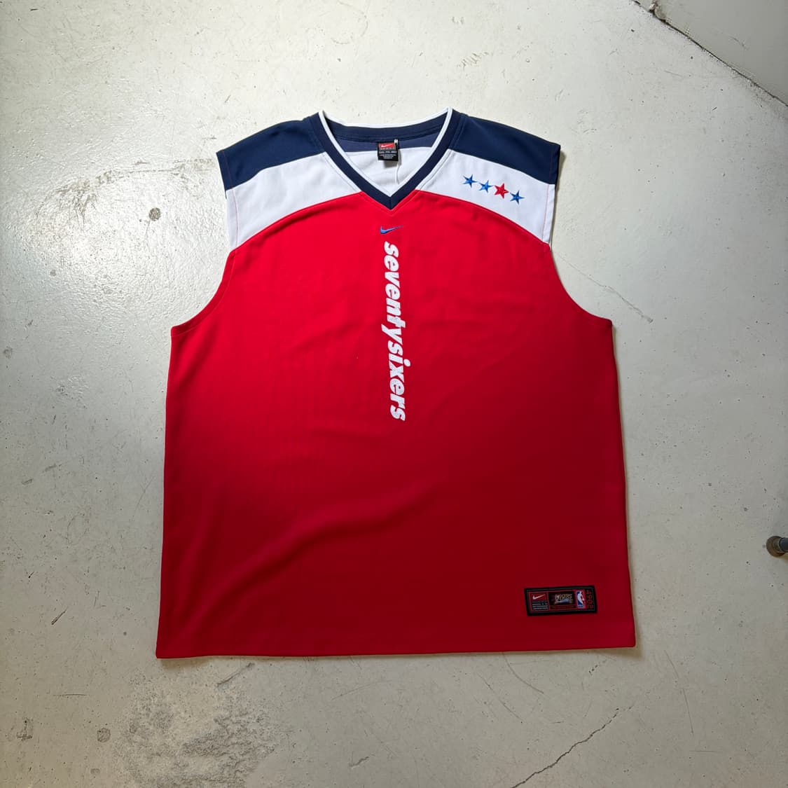 나이키 NBA 필라델피아 세븐티식서스 빈티지 농구나시 유니폼 2XL 상품이미지1