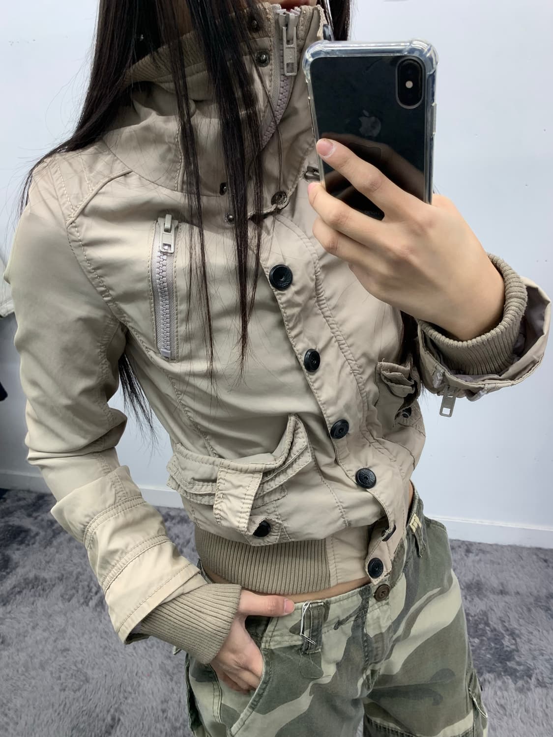 Lil marb 밀리터리 크롭 자켓 상품이미지2