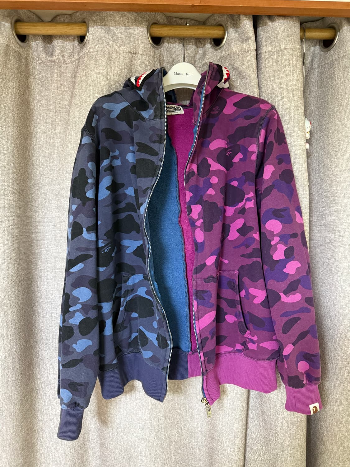 베이프 컬러 카모 샤크 풀 후드집업 퍼플&블루 하프 상품이미지4
