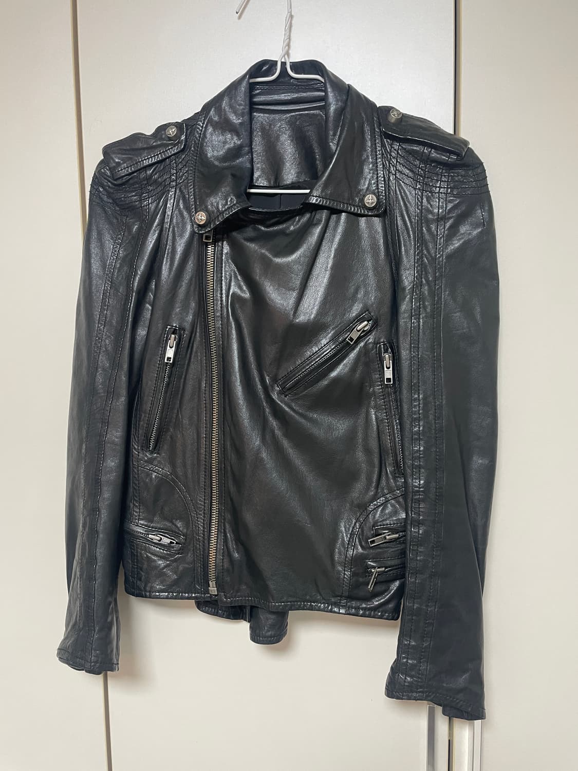 시스템 여성 라이더 양가죽 자켓 블랙 55사이즈 상품이미지3