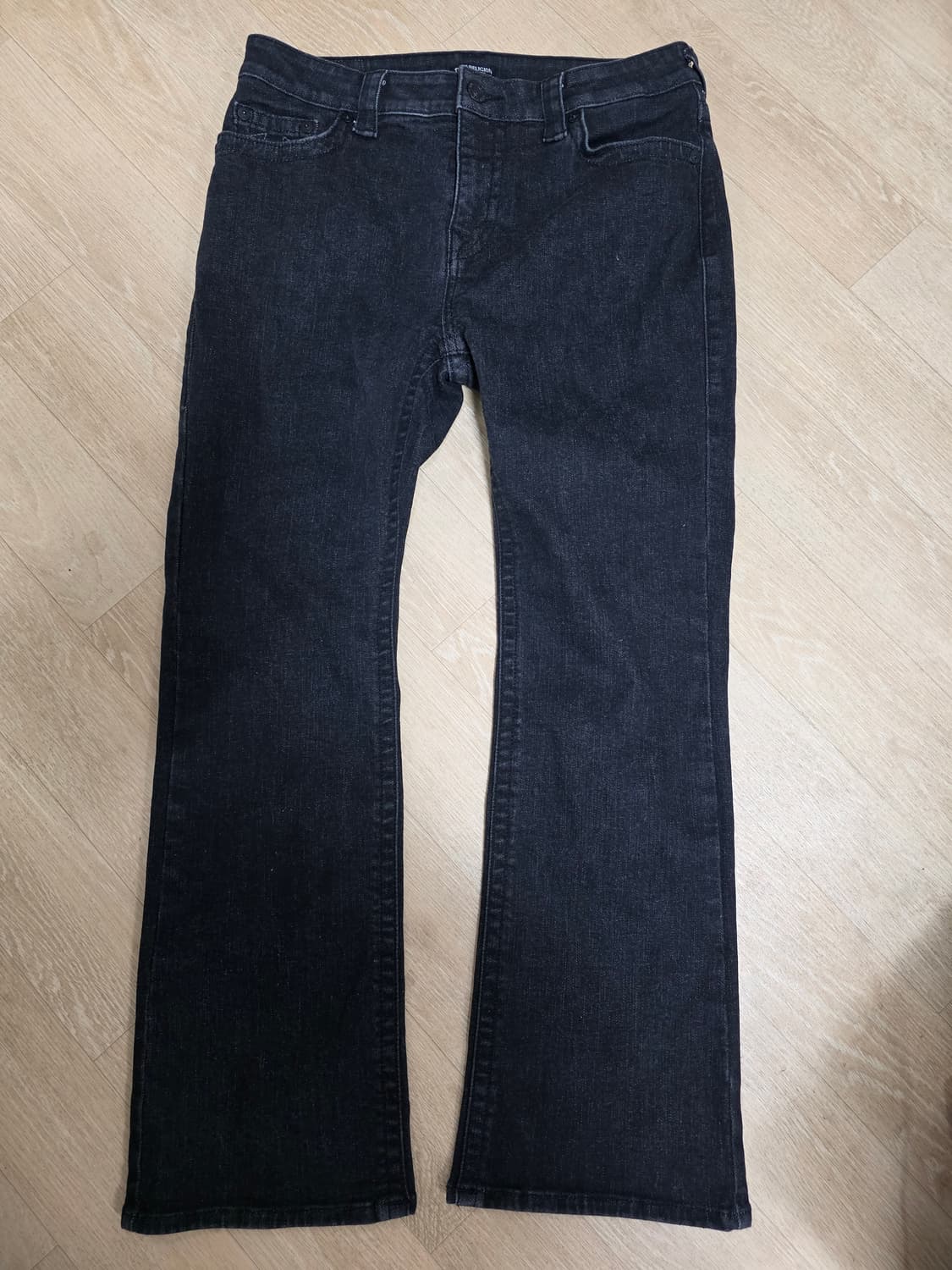 트루릴리전 부츠컷 흑청 기모 데님 팬츠 32 상품이미지6