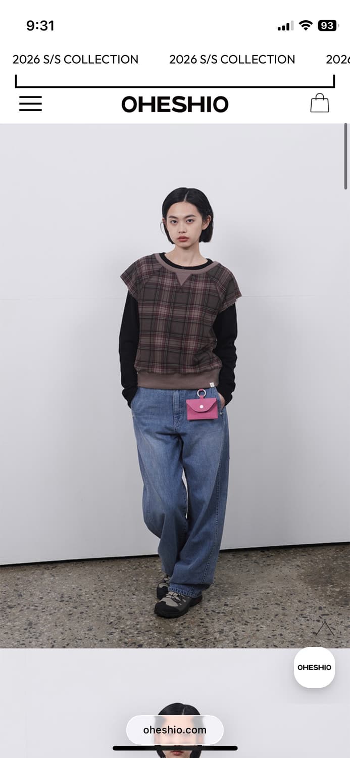 CHECK SHORT SLEEVES SWEATSHIRT 상품이미지1