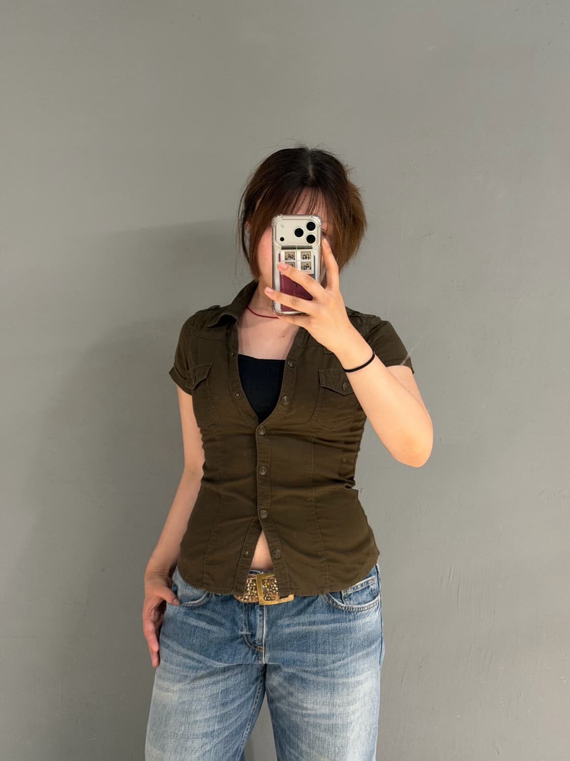 back number v-neck pocket shirt 상품이미지2