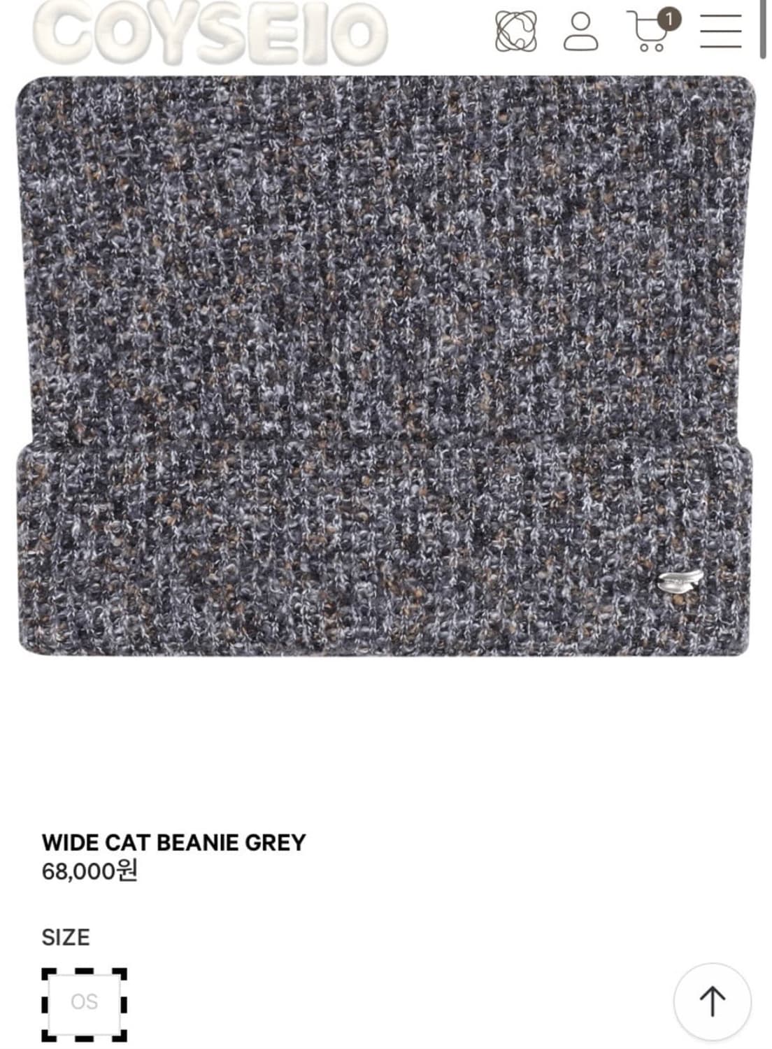 코이세이오 와이드캣 비니 그레이 상품이미지1