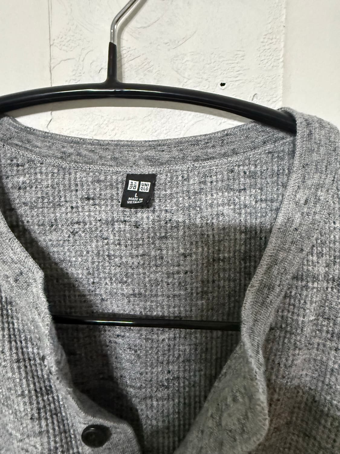 Uniqlo 와플 헨리넥 긴팔 티셔츠 그레이 상품이미지2