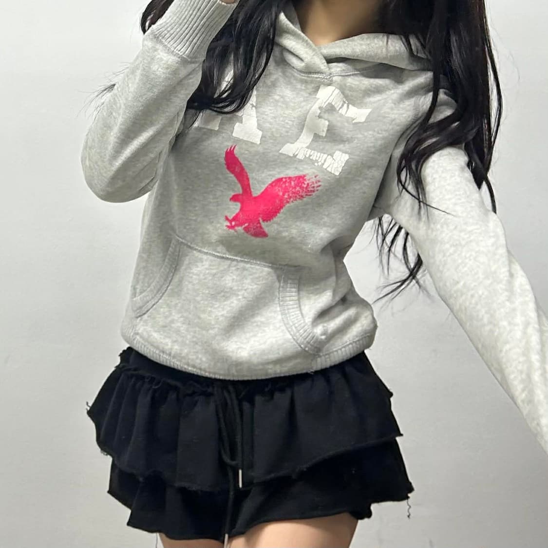 아메리칸이글 y2k 그레이 스웻 셔츠 후드티(S) 상품이미지3