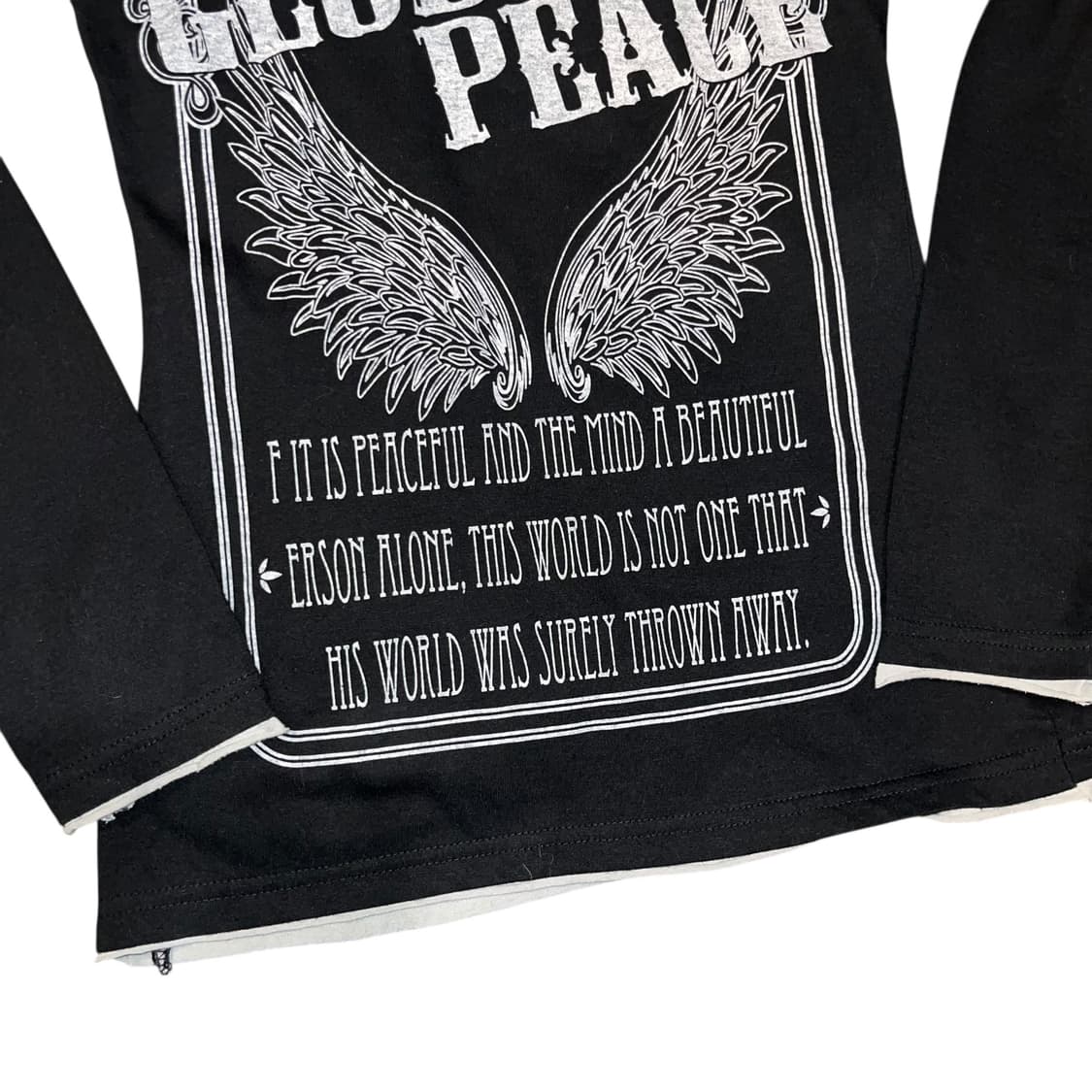 날개프린팅 백 그런지 포인트 긴팔티 펑크y2k 상품이미지2