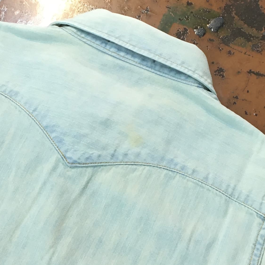 리바이스 그린 톤 연청 데님 웨스턴 셔츠 남성 97 여성 55 66 상품이미지5