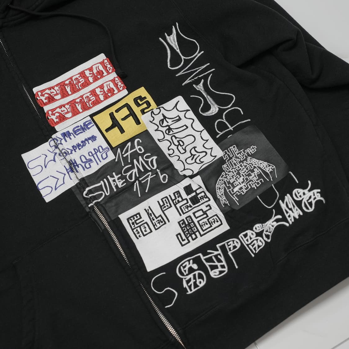 [XL] 슈프림 176 집업 후드 블랙 상품이미지2