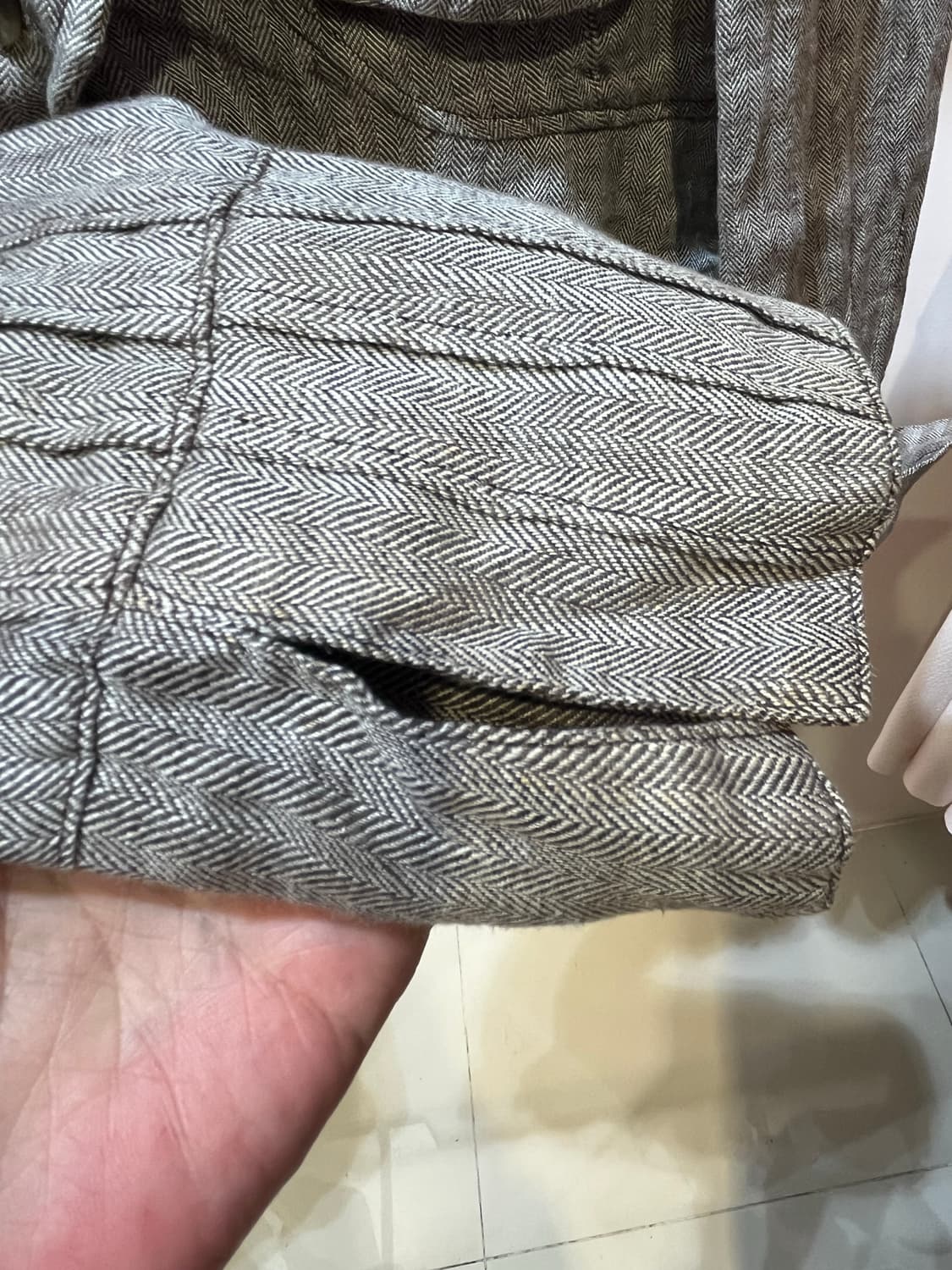 일본 린넨헤링본 자켓 상품이미지4