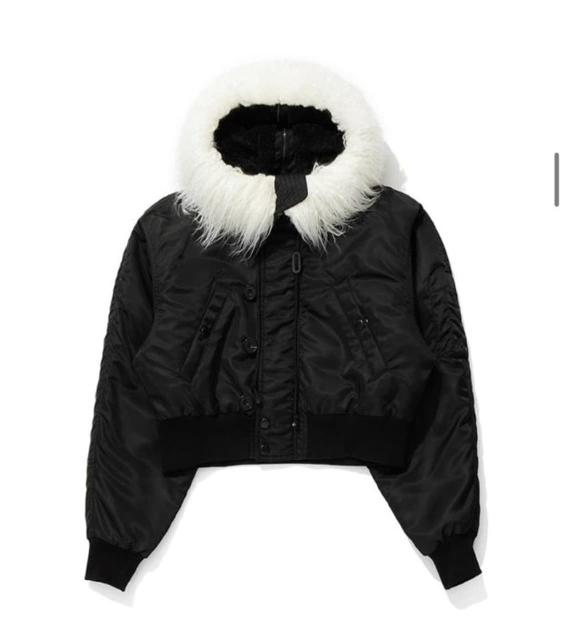 Openyy faux fur zipper hood ma1 black 상품이미지1