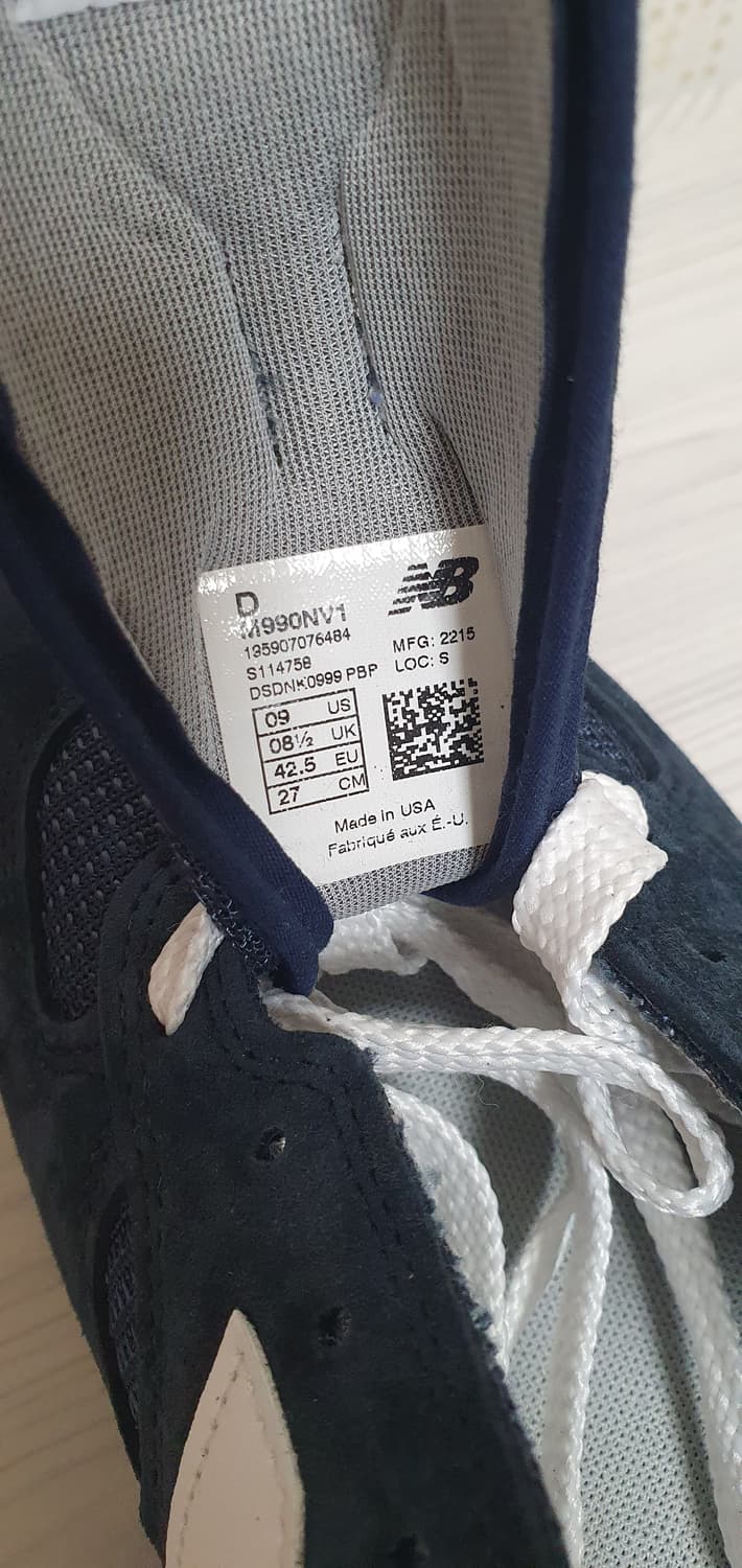 [270] 뉴발란스 990v1 네이비 270사이즈 판매 상품이미지7