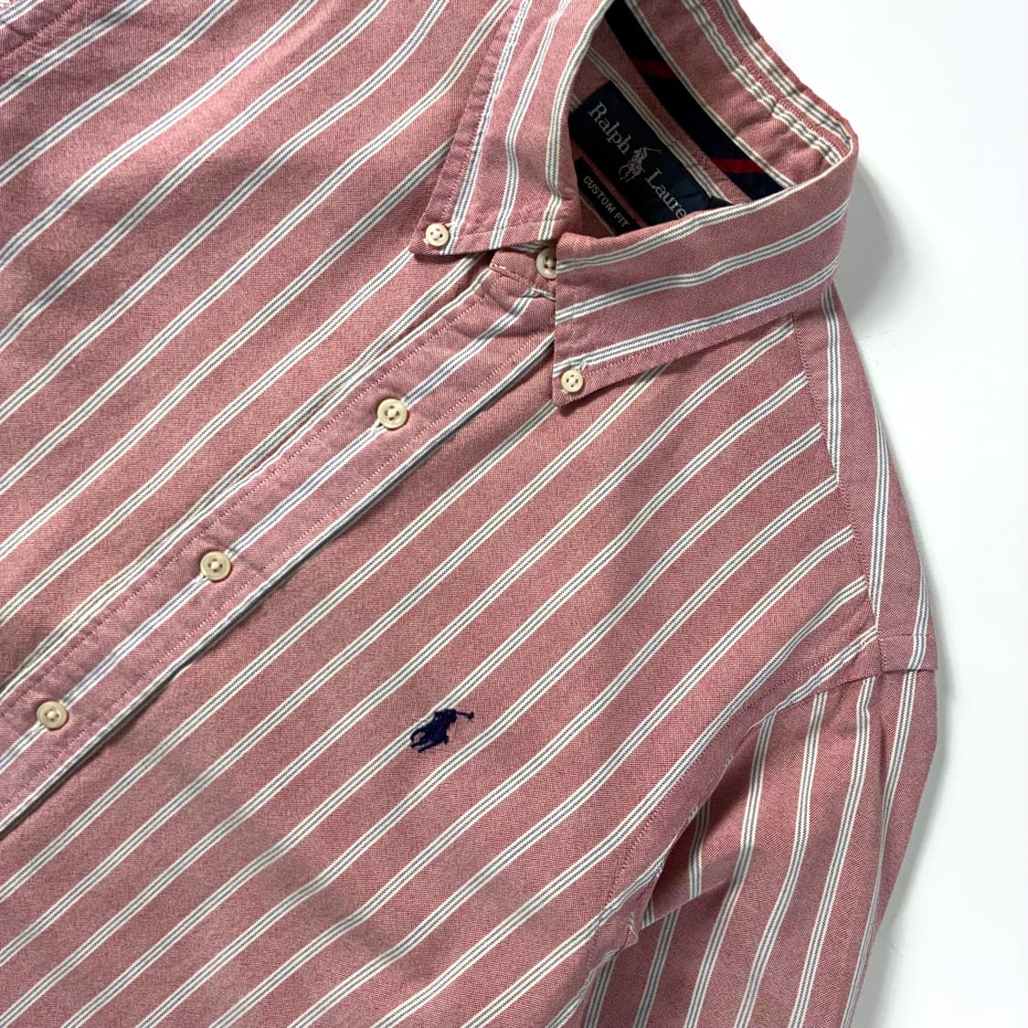 Polo  폴로 랄프로렌 자수 핑크 스트라이프 셔츠  상품이미지3