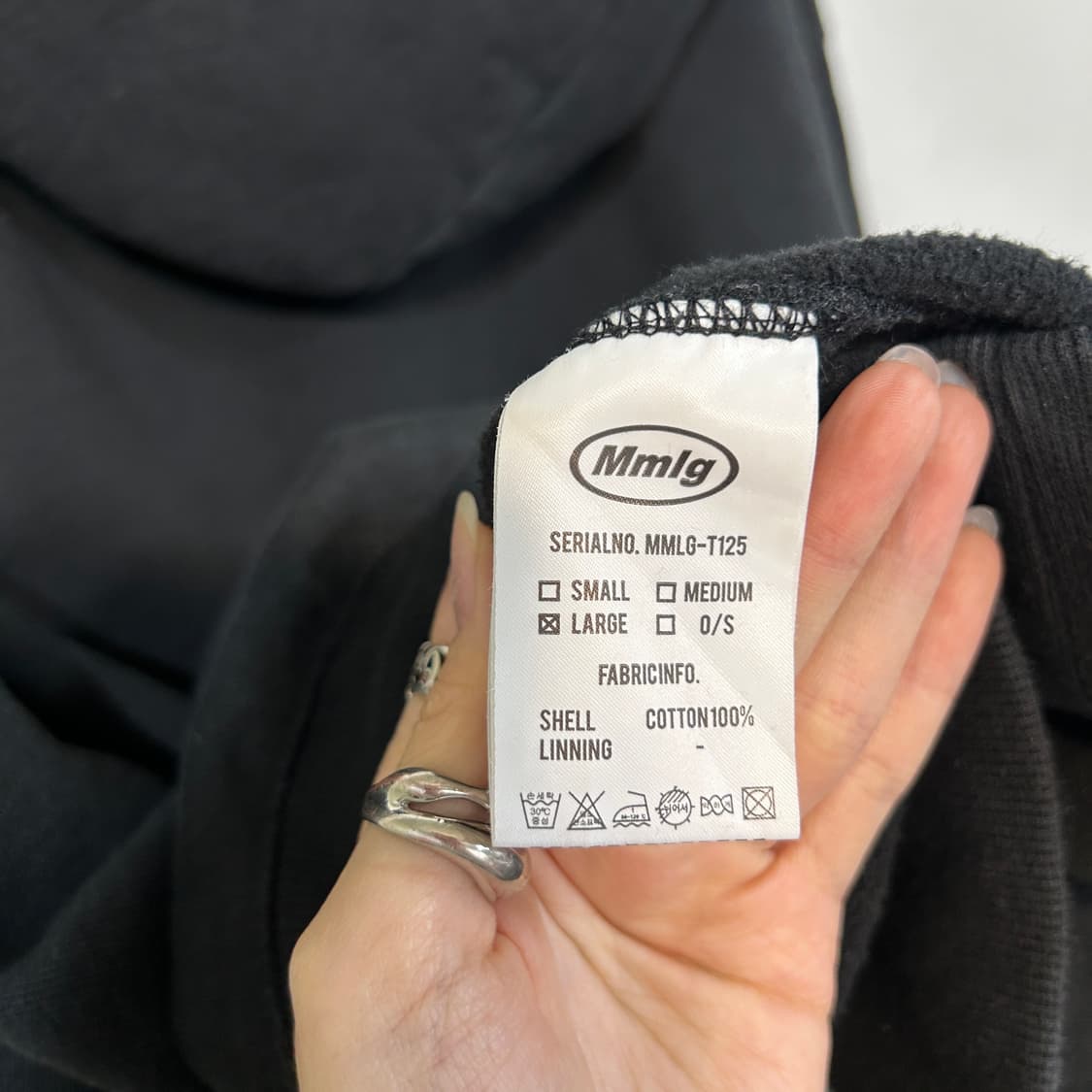 Mmlg 남성 기모 후드티 L 블랙 상품이미지3