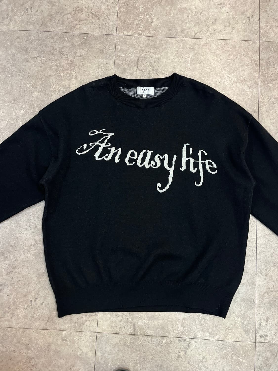 ETCE 이티씨이 레터링 니트 블랙 L #csz2633 상품이미지5